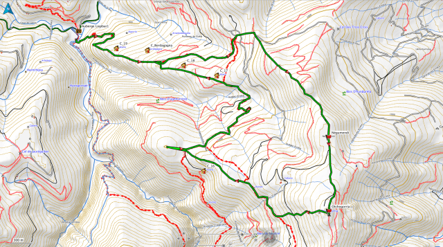 Boucle Otchogorria : Trace réalisée à main levée. Sous réserve donc...